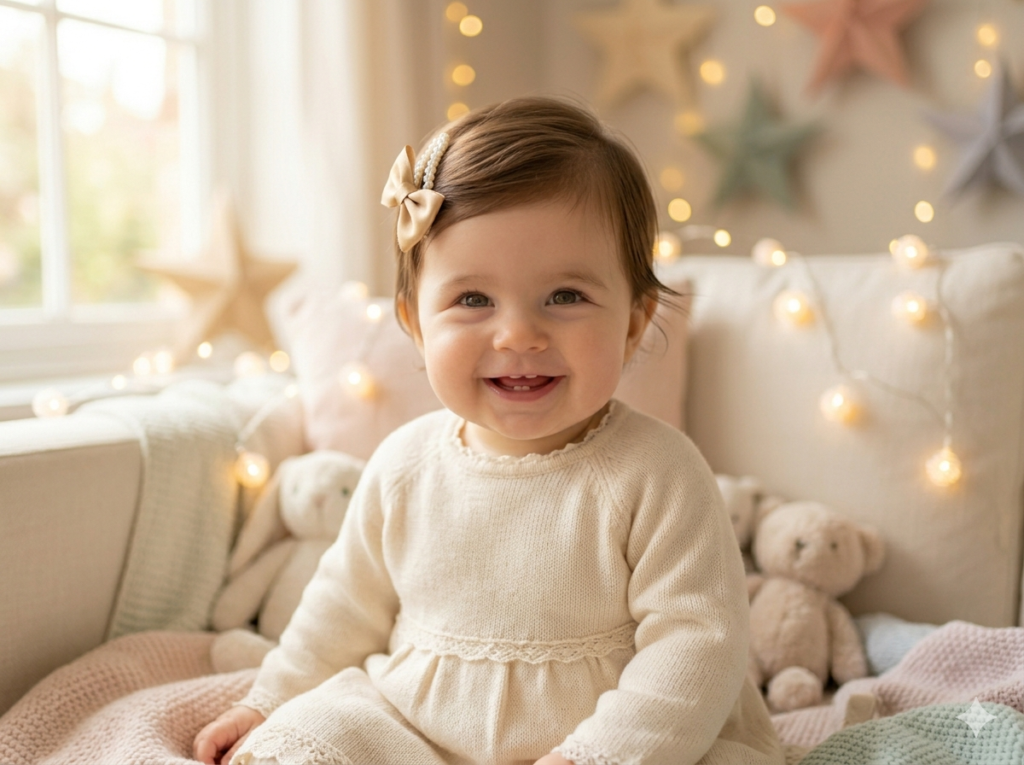 baby hairstyle with cute clip for special occasion