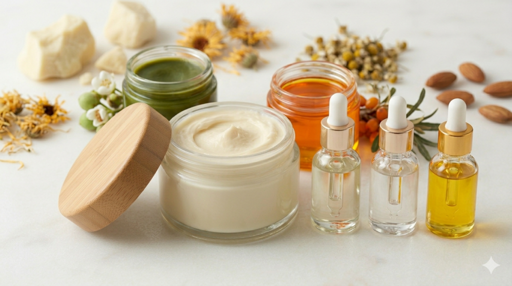 natural belly butter cream with shea butter and coconut oil ingredients