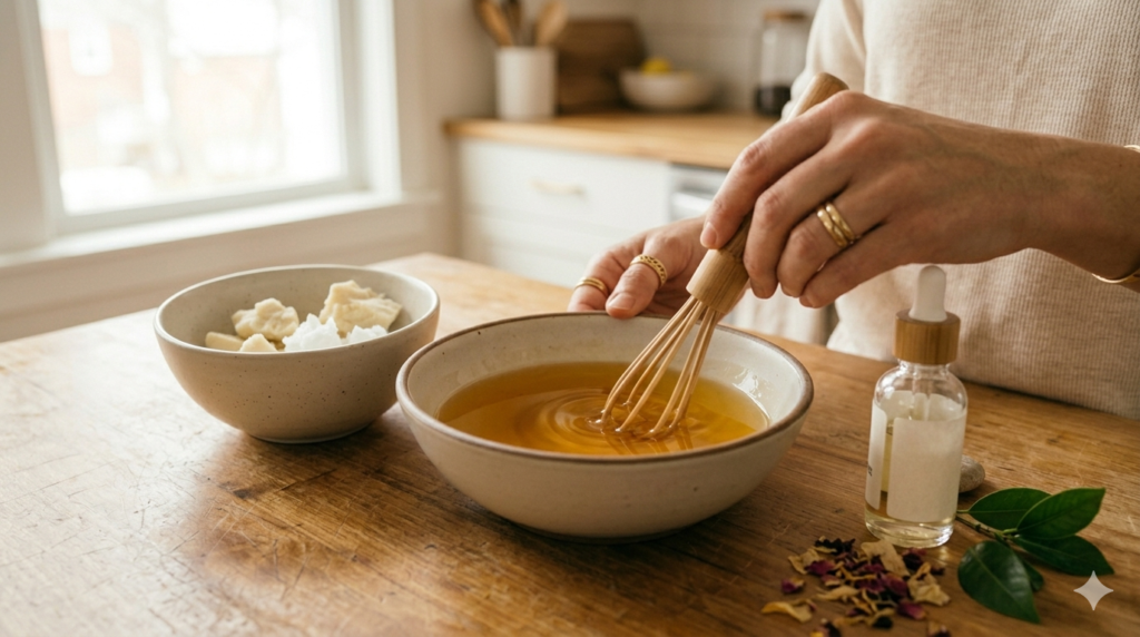 homemade belly butter with natural ingredients for pregnancy